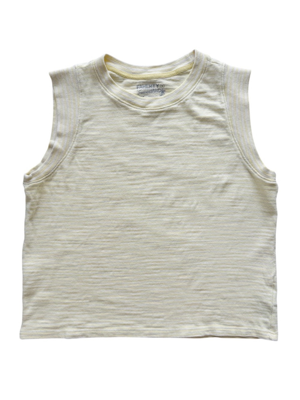 Faherty Sunwashed Slub Muscle Tank - Sunshine Stripe Size M